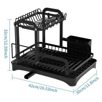 2 Tier Dish Drainer Holder