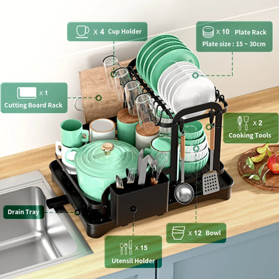 2 Tier Dish Drainer Holder