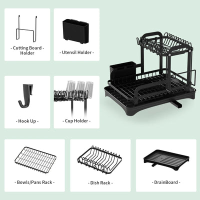 2 Tier Dish Drainer Holder