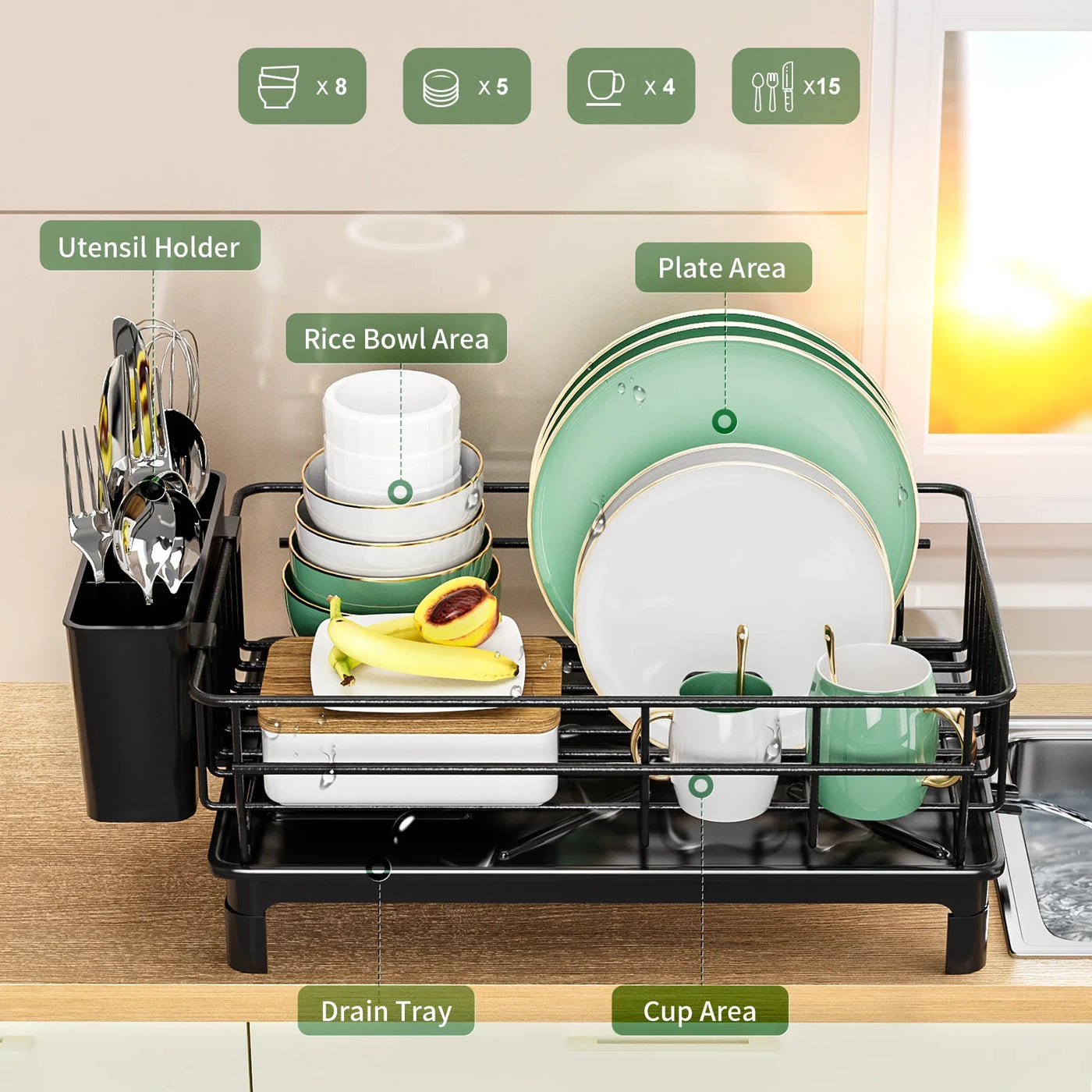 Dish draining rack